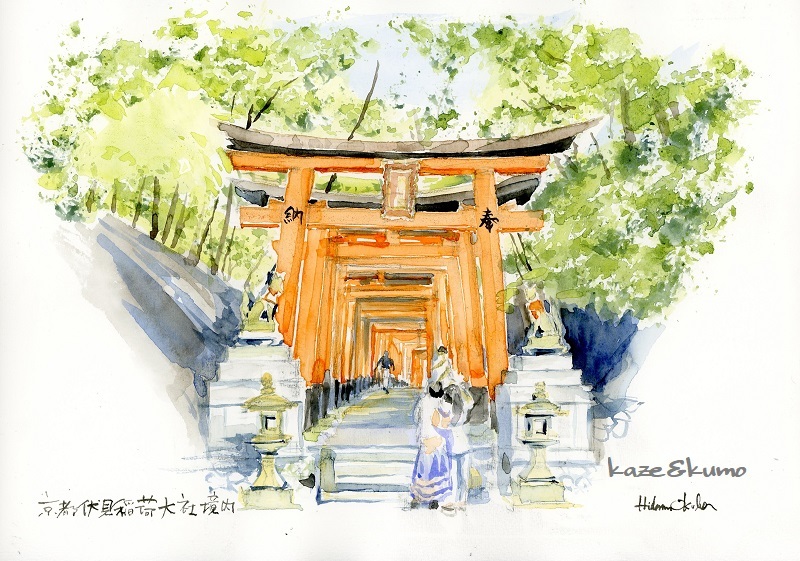 伏見稲荷大社境内 風と雲