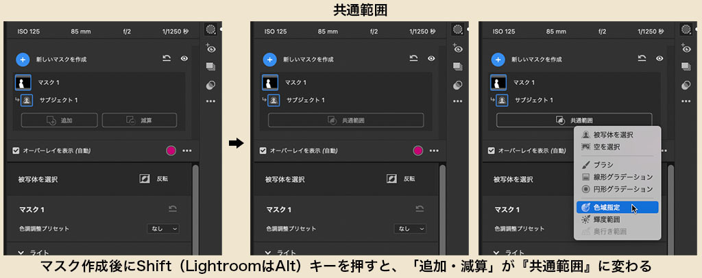 Adobe Camera Raw 14リリース 新機能④ 新しくなった「マスク」。「共通範囲」とマスク・サブジェクトの複製の違いとポイント_f0274403_18030255.jpg