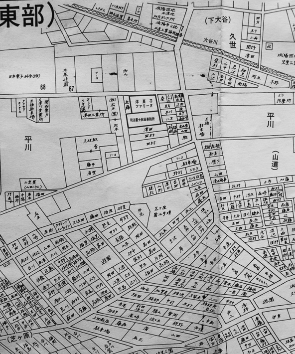 京都府城陽市（東部）広告案内図 個別住居表示入 昭和63年