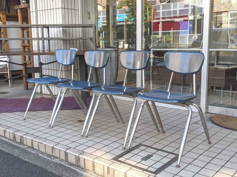 希少】VIRCO ヴィンテージ スタッキングチェア USA製 グレー VIRCO