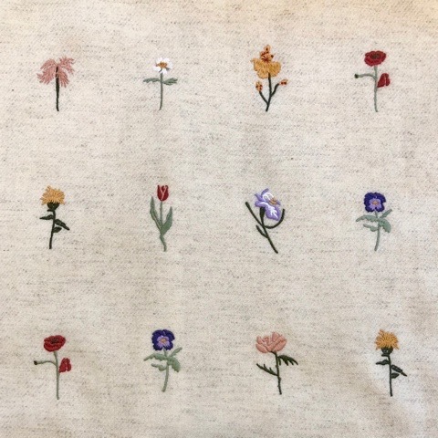 l'atelier du savon 〙 きちんと並ぶお花刺繍ショート&ロングコート