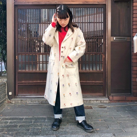 l'atelier du savon 〙 きちんと並ぶお花刺繍ショート&ロング l'atelier du savon 〙 きちんと並ぶお花刺繍ショート&ロング