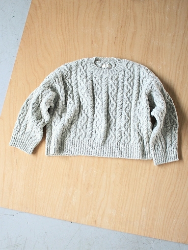 unfil　french merino & cotton boucle cable -knit sweater / gray mix_b0139281_18064047.jpg
