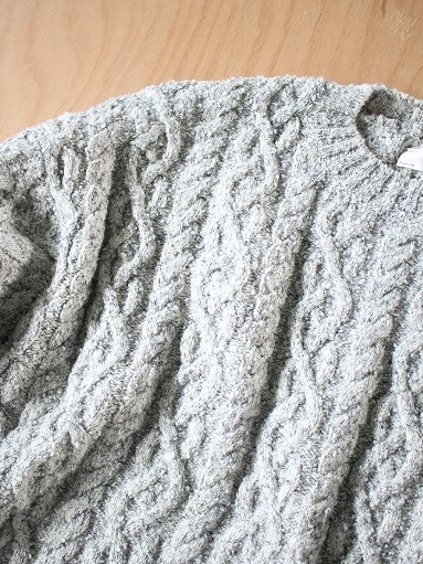 unfil　french merino & cotton boucle cable -knit sweater / gray mix_b0139281_18064189.jpg