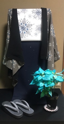 トリエさんの雪の結晶名古屋帯・ショールや草履もプラス。_f0181251_18300230.jpg