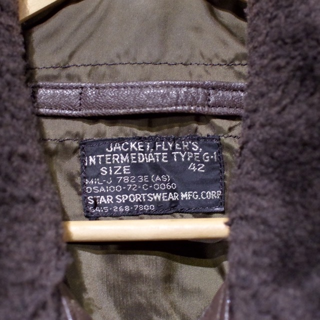 1972 US NAVY TYPE G-1 Aviator Jacket / USN レザー フライト