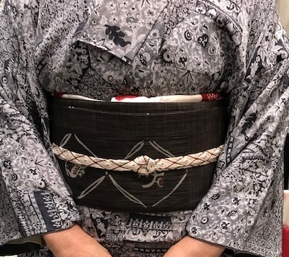 サローネお客様・更紗着物・自作の帯〆・鳥の帯・雀のお宿_f0181251_19224036.jpg