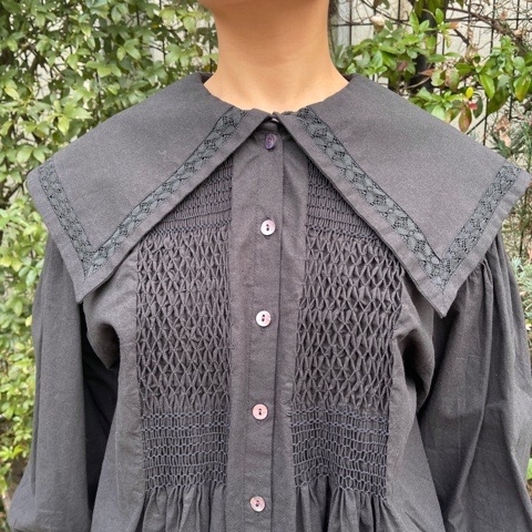 {bulle de savon} smocking big collor ブラウス&付け衿_a0389054_17312498.jpg