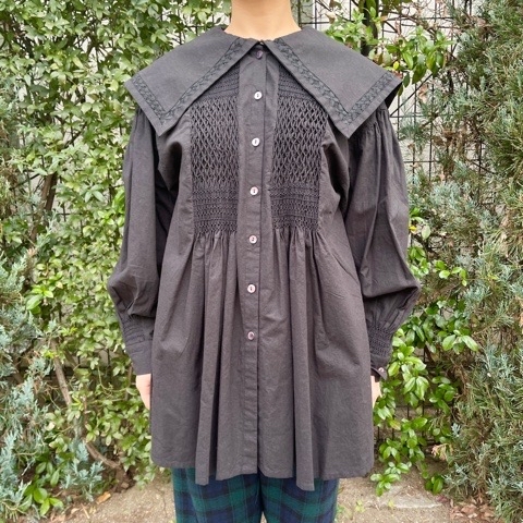 {bulle de savon} smocking big collor ブラウス&付け衿_a0389054_17320619.jpg