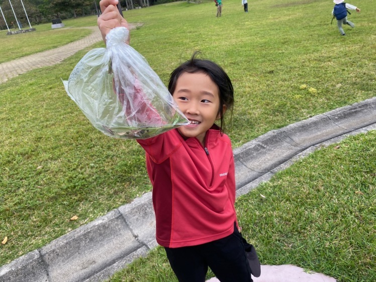 青空ようちえん〔週末〕メダカの池あそび(11/23)アミを持ってメダカやエビを探そう!親子で生き物探しや水遊びをのんびり楽しみました!_d0363878_20360491.jpeg