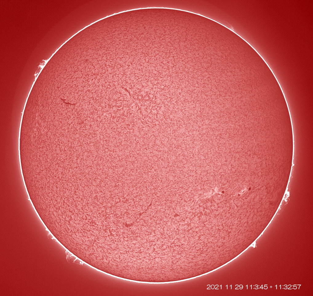 １１月２９日の太陽と昨夜のスバル_e0174091_18414997.jpg