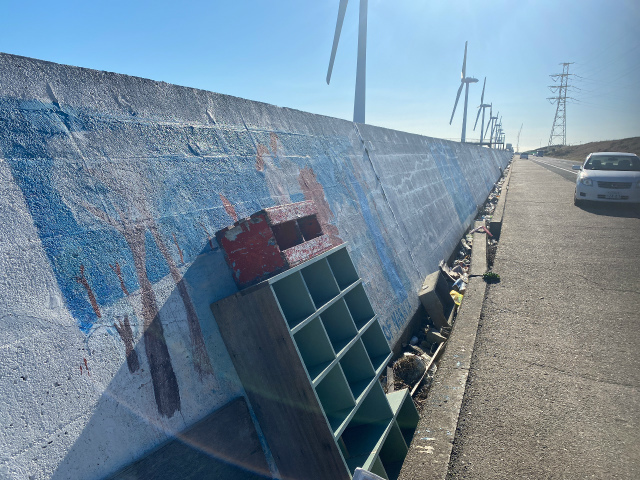 南海浜護岸壁（1000人画廊沿い）不法投棄ボランティア撤去作業_f0229750_17010186.jpg