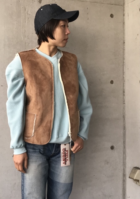 PU MOUTON VEST　　当店別注モデル★　　MADE in Portugal_d0152280_20023879.jpeg