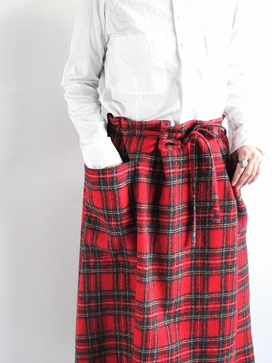 R&D.M.Co- WOOL TARTAN CHECK STRING SKIRT : 『Bumpkins R&D.M.Co- WOOL TARTAN CHECK STRING SKIRT : 『Bumpkins