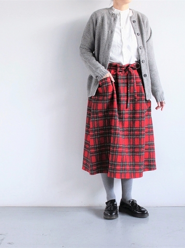 R&D.M.Co- WOOL TARTAN CHECK STRING SKIRT : 『Bumpkins