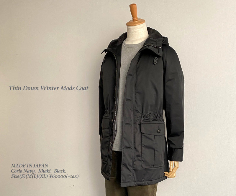 Thin Down Winter Mods Coat : 【Re made in tokyo japan】NEW ITEM INFO