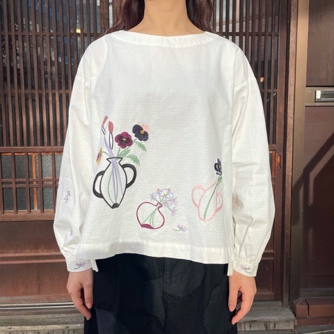 l'atelier du savon〛花瓶刺繍ブラウス/ワンピース : l'atelier l'atelier du savon〛花瓶刺繍ブラウス/ワンピース : l'atelier