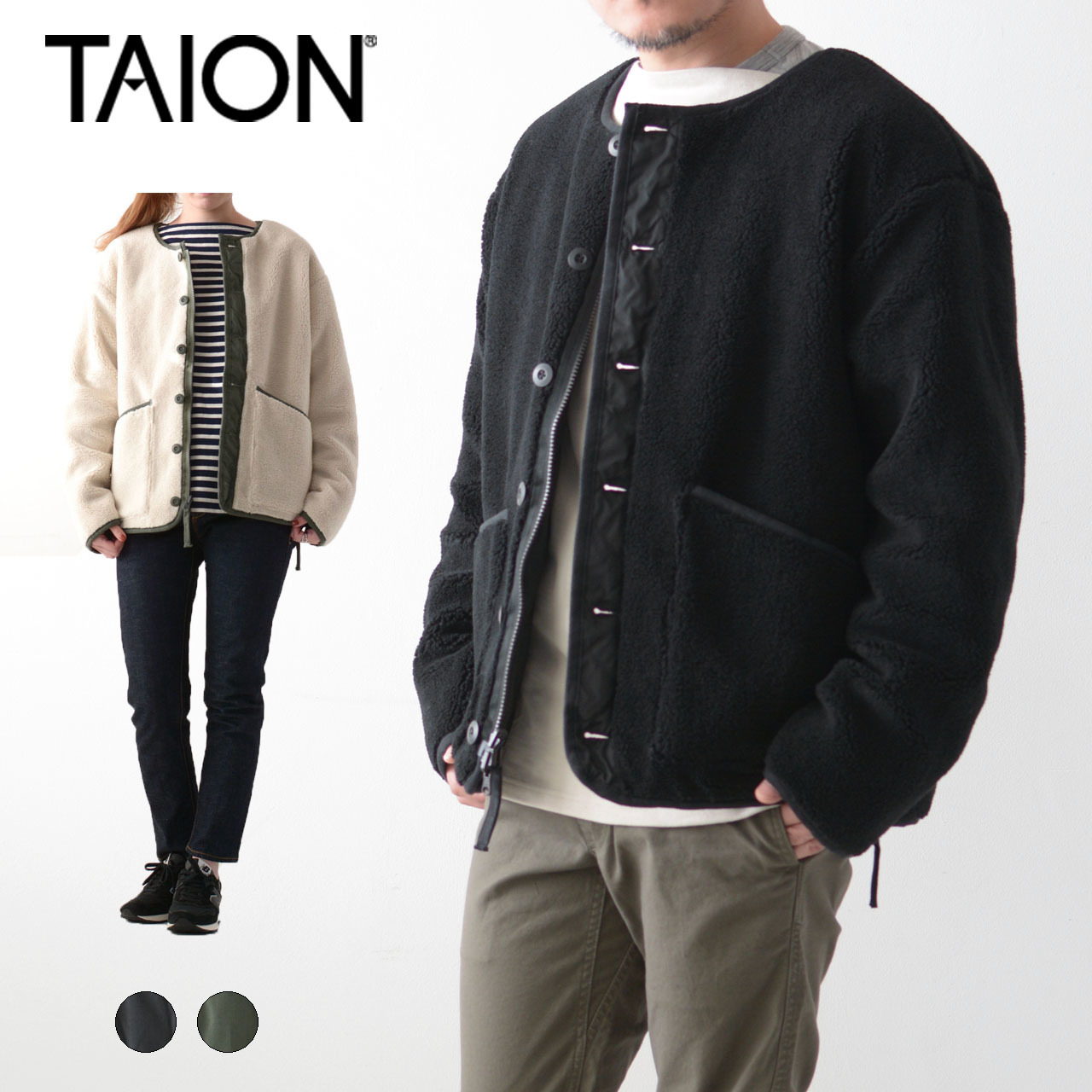 TAION [タイオン] MILITARY RIVERSIBLE CREW NECK DOWN JKT [R104BML-1] _f0051306_15371295.jpg