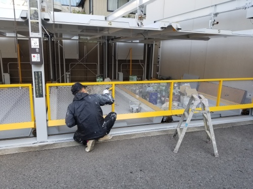 中区・FYビル 機械式駐車場塗装工事_d0125228_20245516.jpg