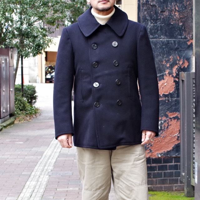 1930s US NAVY 10 Button Pea Jacket / USN 刺繍タグ 10ボタン