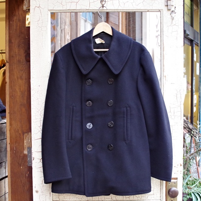 1930s US NAVY 10 Button Pea Jacket / USN 刺繍タグ 10ボタン