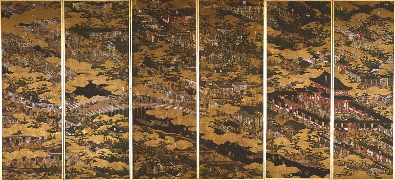 舟木本「洛中洛外図屏風」 : 一語一絵
