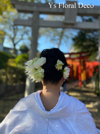 キセキという名のダリア 紅葉の美しい神社のおふたり_b0113510_12182428.jpg