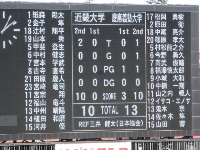 まるで「冷蔵庫の中」での観戦 ラグビー大学選手権「慶応大学×近畿大学」_f0141310_08124703.jpg