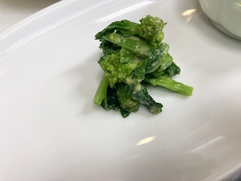 煮黒鮑 黄蕪と海老素朧 菜の花の辛子酢味噌 イル レオーネ 千林大宮駅近くのシェフソムリエのブログ