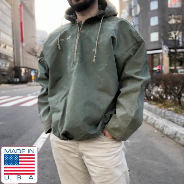 40's US NAVY ハーフジップ デッキパーカー、米軍 CWU-45/P コールド