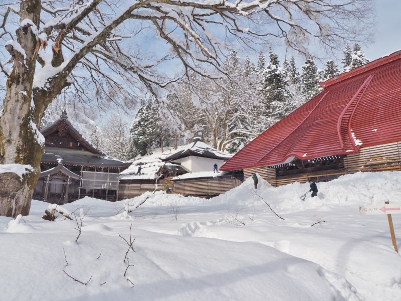 普光寺では雪掘り作業が進められていました_c0336902_19581462.jpg