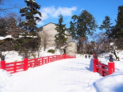 弘前公園冬景色と雪吊り頭飾り_2022.01.10撮影_d0131668_17262928.jpg