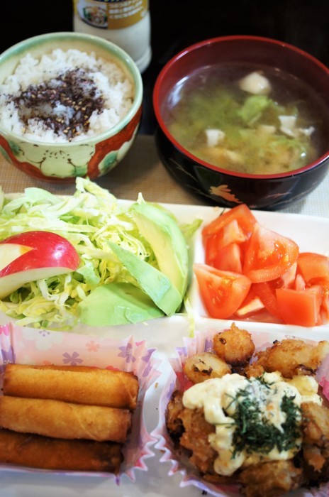 ■晩ご飯【冷食整理の簡単!手抜き!ワンプレートセットです♪】_b0033423_22485904.jpg