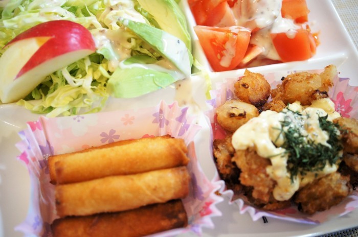 ■晩ご飯【冷食整理の簡単!手抜き!ワンプレートセットです♪】_b0033423_22492685.jpg