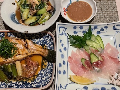 カワハギのお刺身と肝醤油 煮付け やせっぽちソプラノのキッチン２