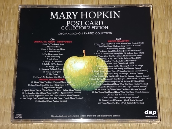 MARY HOPKIN / POST CARD COLLECTOR\'S EDITION ORIGINAL MONO & RARITIES COLLECTION_b0042308_23333057.jpg