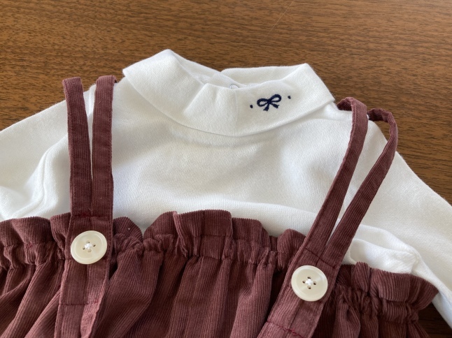 孫服つくり フレンチコーデュロイのオールインワン_d0348118_16220162.jpeg