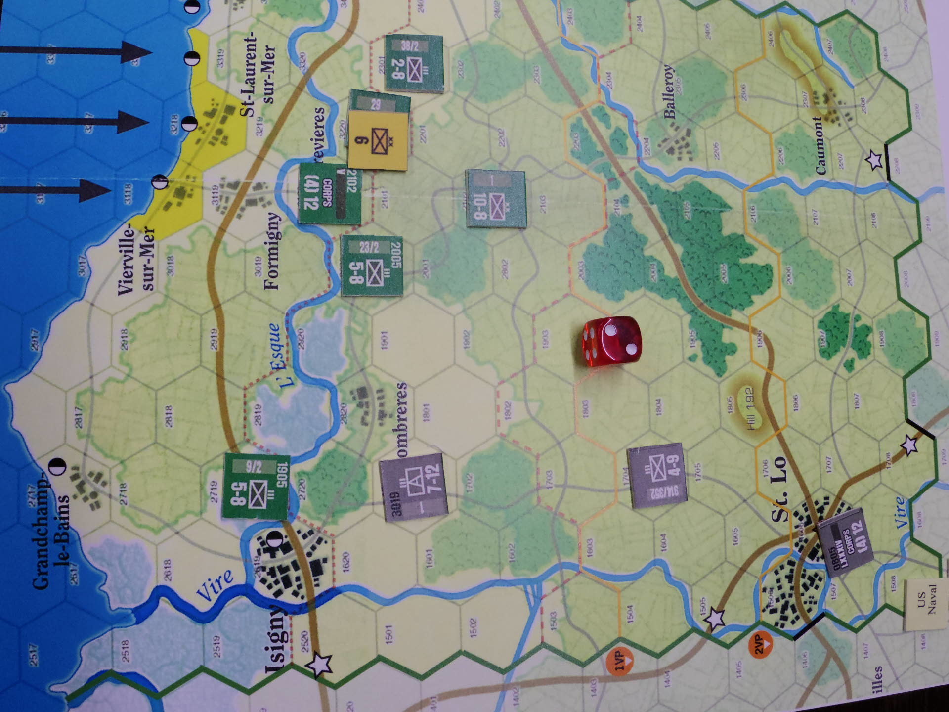 (S&T誌251/CMJ106)COBRA:the Normandy Campaignでオマハ橋頭堡(VG)の範囲だけ切り出してミニゲーム化...2022.01.15（土）YSGA第391回定例会_b0173672_22200249.jpg