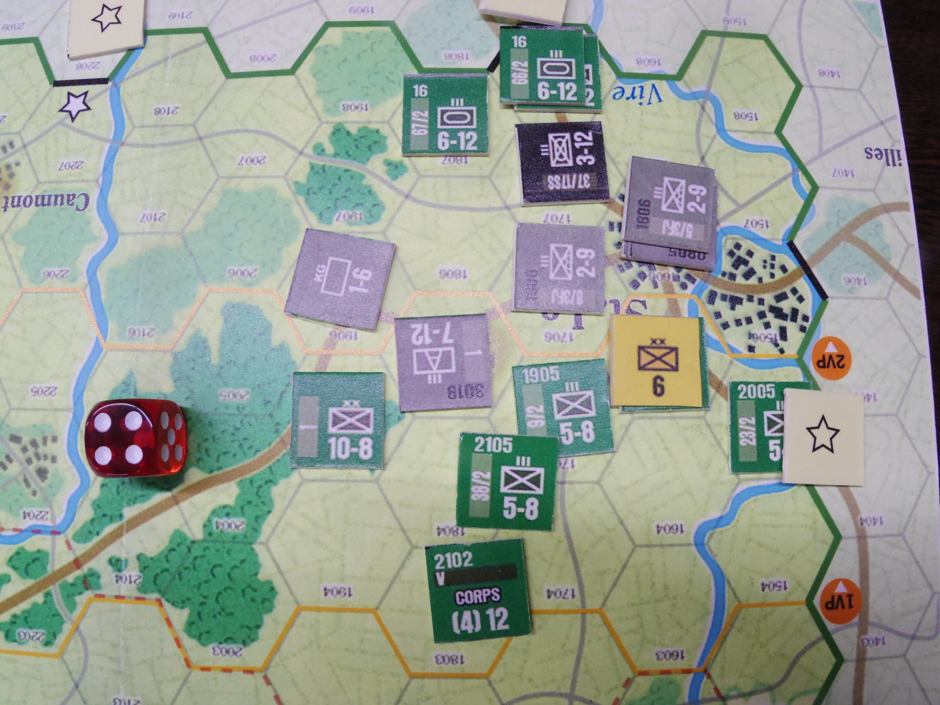 (S&T誌251/CMJ106)COBRA:the Normandy Campaignでオマハ橋頭堡(VG)の範囲だけ切り出してミニゲーム化...2022.01.15（土）YSGA第391回定例会_b0173672_22200406.jpg