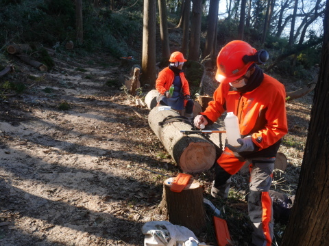 開始前と終了後に安全対策確認1・20六国見山手入れ（上）_c0014967_07575638.jpg