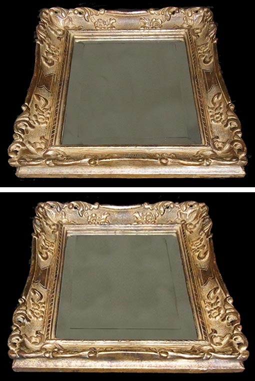 Sold- N.1457フランスアンティークミラー ロカイユ＆フルレット