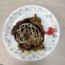 先日、イケアで買ってきた、シリコン蓋を使い、お好み焼きを焼いてみた_e0080345_13095982.jpg