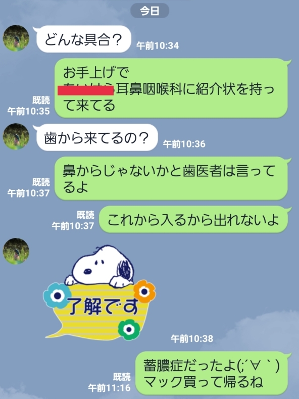 副鼻腔炎でした。_d0378837_12425270.jpg