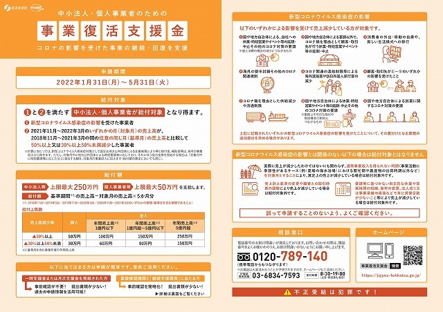 地域・業種は問わず最大で中小法人250万円、個人事業主50万円 「事業復活支援金」の申請受付が31日(月)から開始_f0141310_08254972.jpg