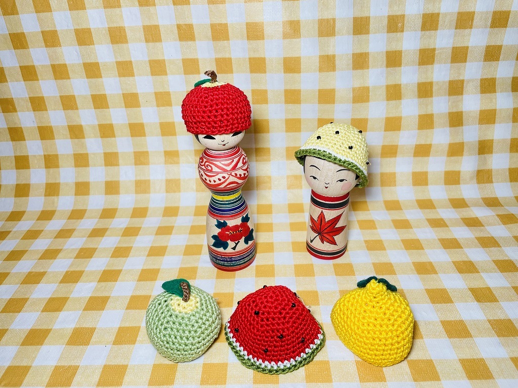 楽しい、ひなこけし展2022/拡大通販ブログ その10こけし用帽子作品_e0318040_15431712.jpg