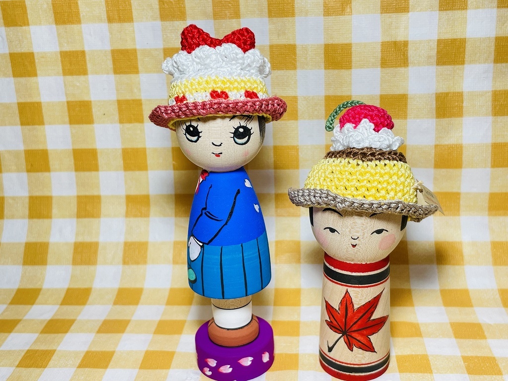 楽しい、ひなこけし展2022/拡大通販ブログ その10こけし用帽子作品_e0318040_15464583.jpg
