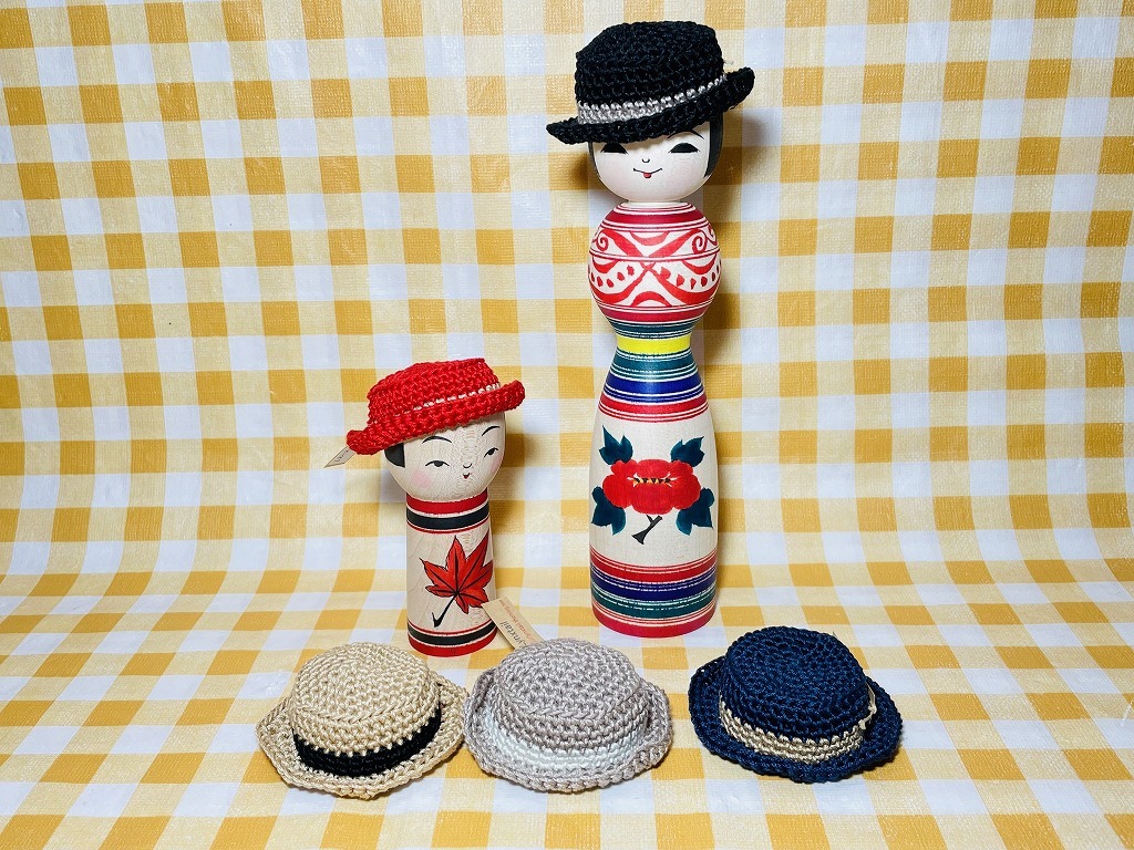 楽しい、ひなこけし展2022/拡大通販ブログ その10こけし用帽子作品_e0318040_13414280.jpg