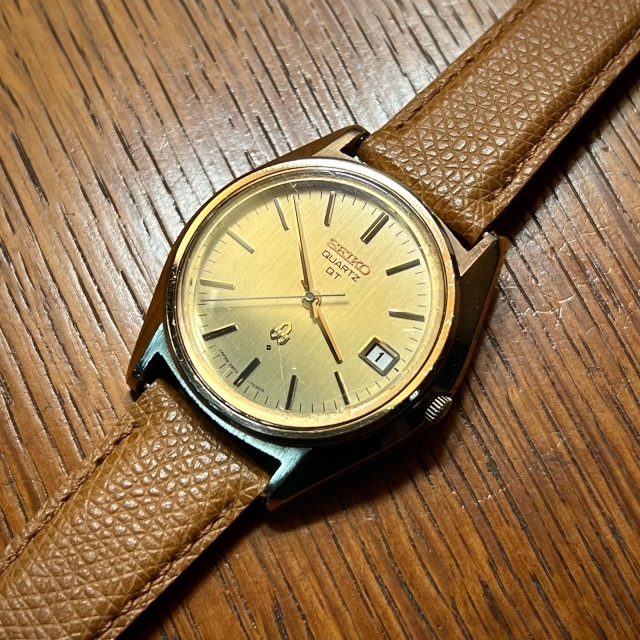 1975 SEIKO QT38クォーツ/cap gold 3802-7031 : アンティーク