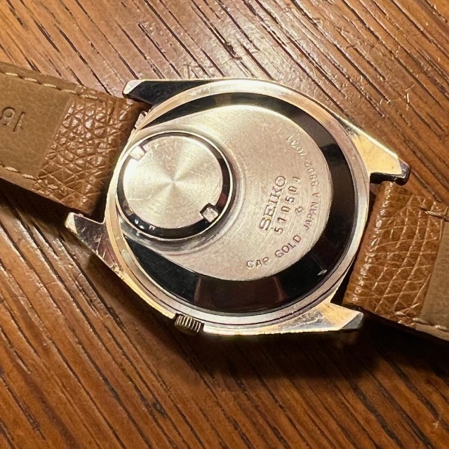 1975 SEIKO QT38クォーツ/cap gold 3802-7031 : アンティーク