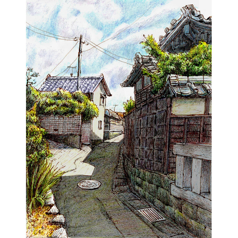 大人気アイテム A : 色鉛筆画 hokusai 阿呆苦斎美術館 / Museum 絵画